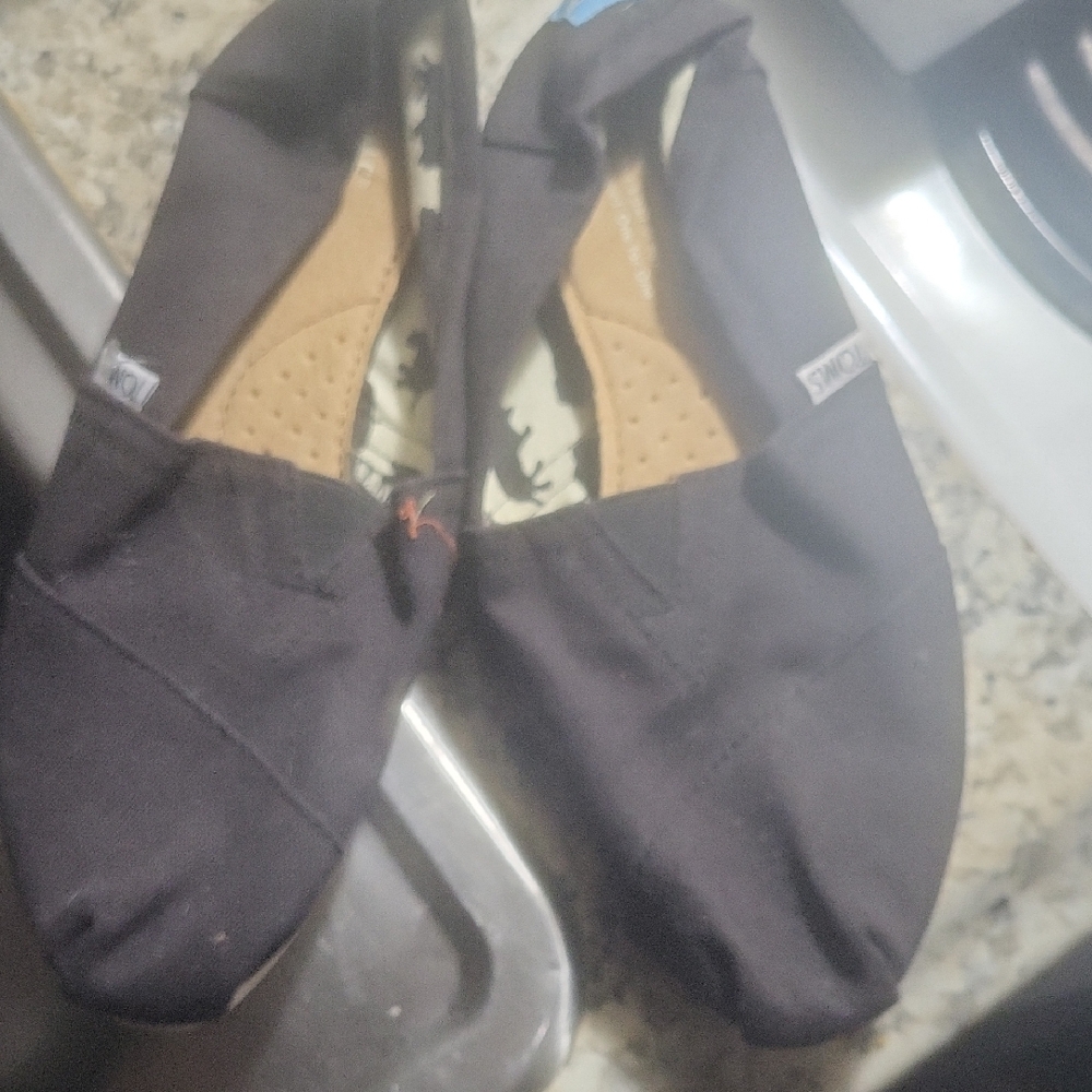 TOMS Black Slip-On Shoes